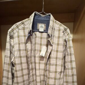 Lacoste Men's Checkered Shirt Jacket - Gray and Yellow